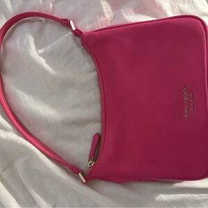 Kate Spade Pink Structured Shoulder Bag with Gold Accents